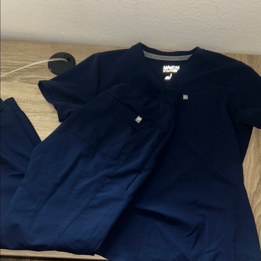 Fabletics Navy Blue Scrub Set